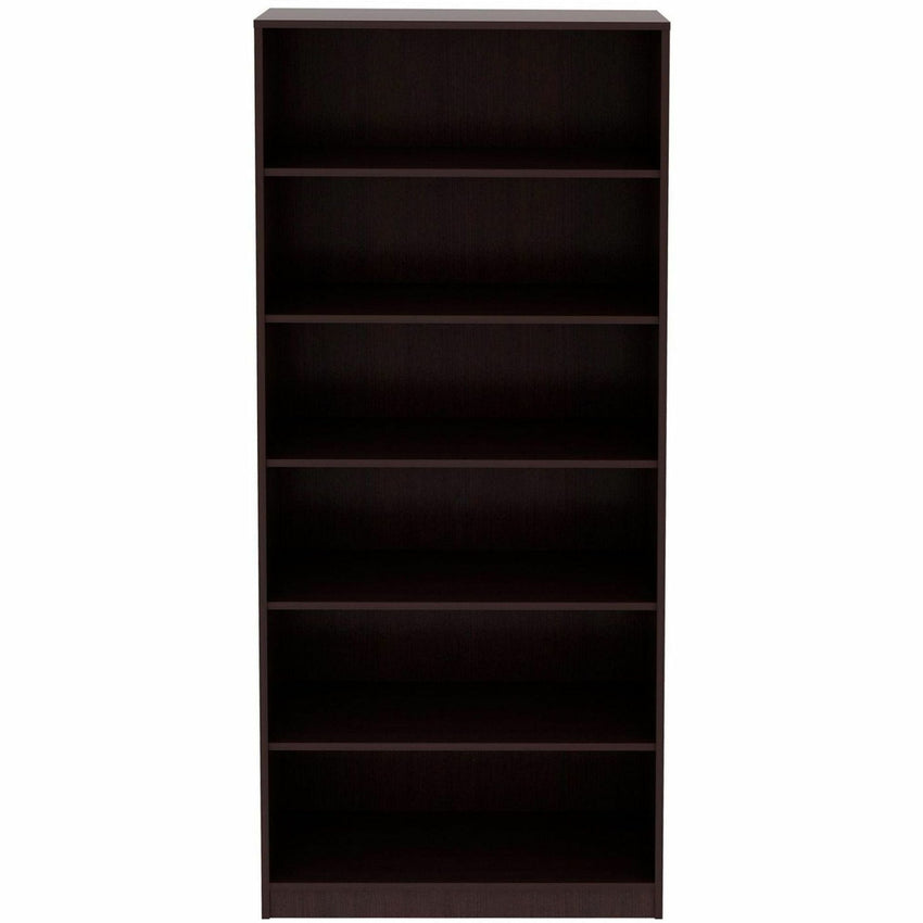 Lorell 6 - Shelf Laminate Bookcase 36"W x 12"D x 84"H Espresso (LLR - LAM - BC84 - 6S) - SchoolOutlet