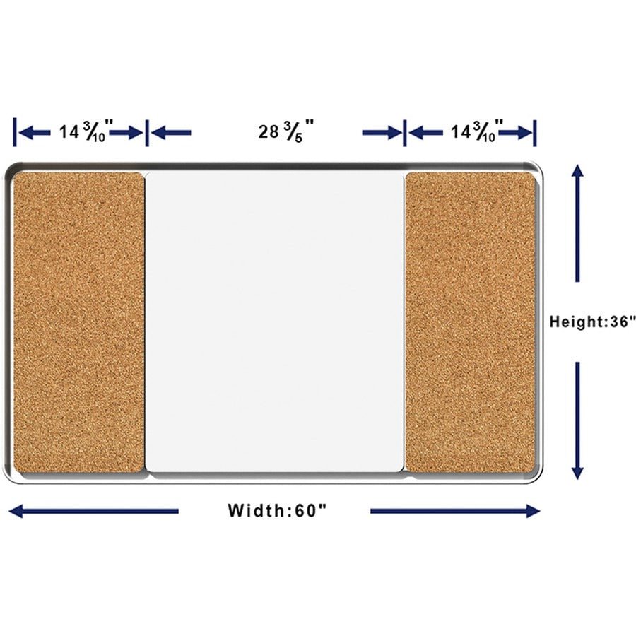 Lorell DIY Whiteboard Mounting Frame 36"H x 60"W Silver Aluminum (LLR - LLR18321) - SchoolOutlet