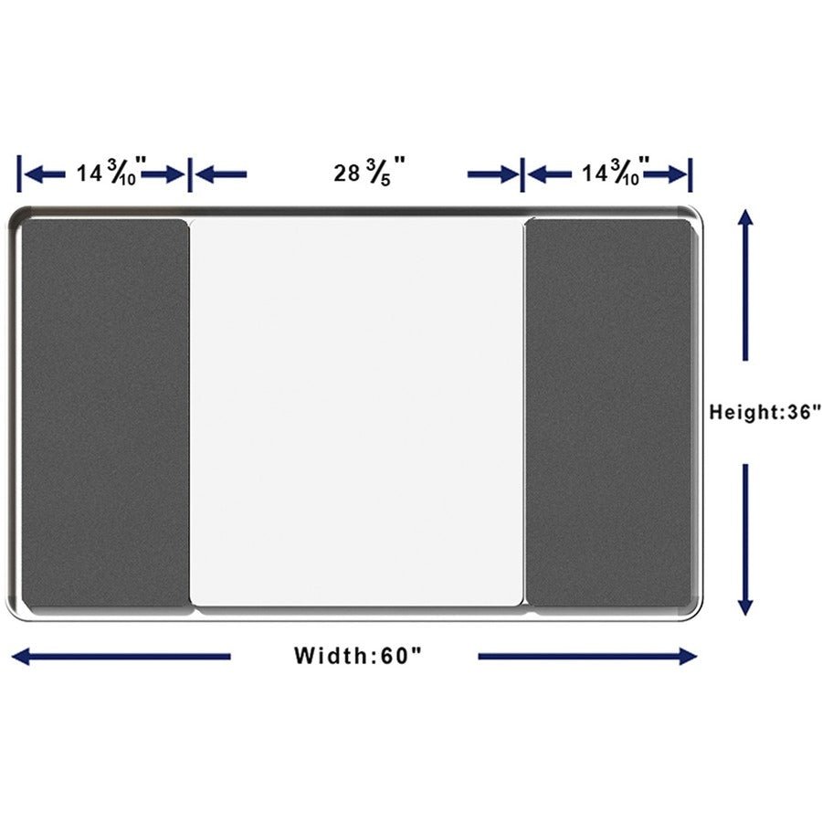 Lorell DIY Whiteboard Mounting Frame 36"H x 60"W Silver Aluminum (LLR - LLR18321) - SchoolOutlet