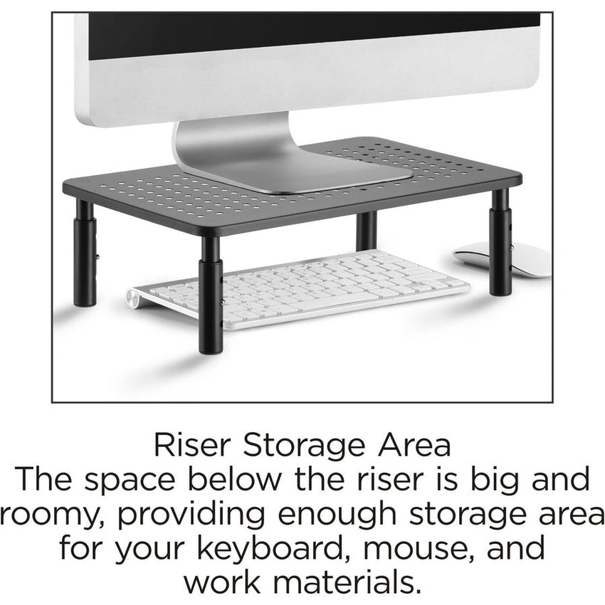 Lorell Height - Adjustable Device Stand 5.5"H x 9.25"W x 14.5"D Black (LLR - LLR18329) - SchoolOutlet