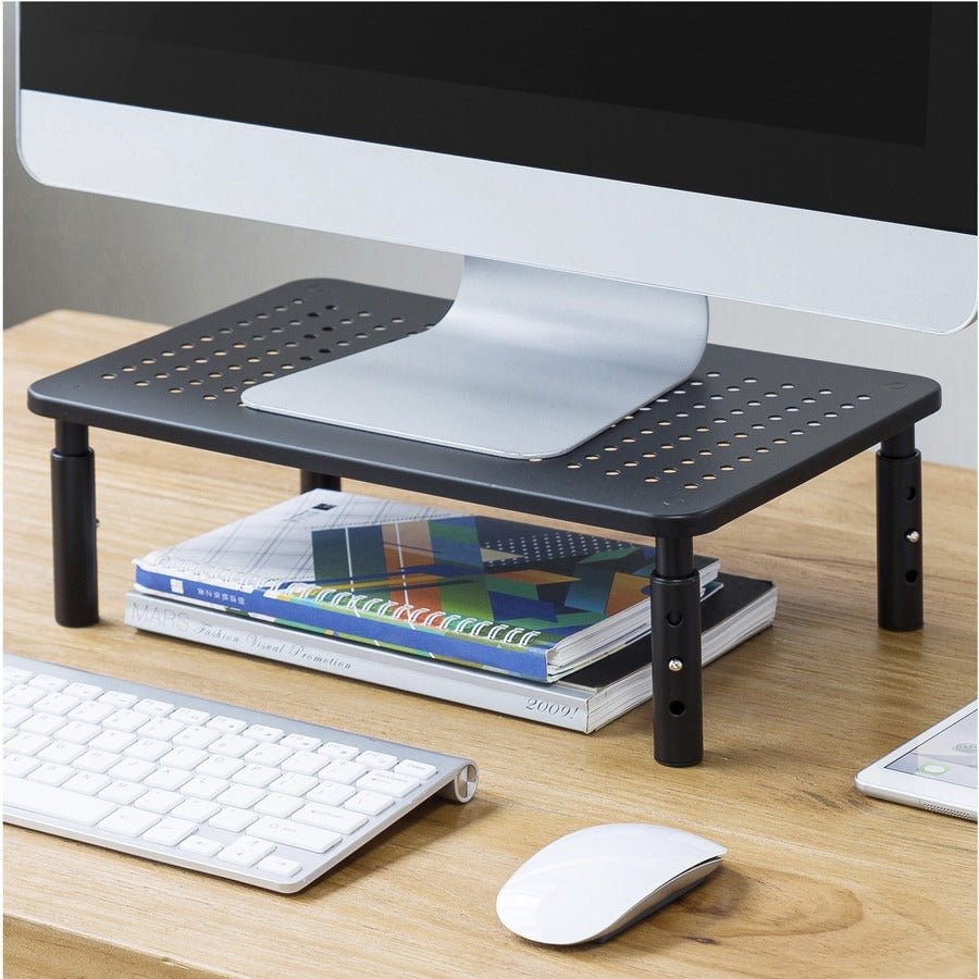 Lorell Height - Adjustable Device Stand 5.5"H x 9.25"W x 14.5"D Black (LLR - LLR18329) - SchoolOutlet