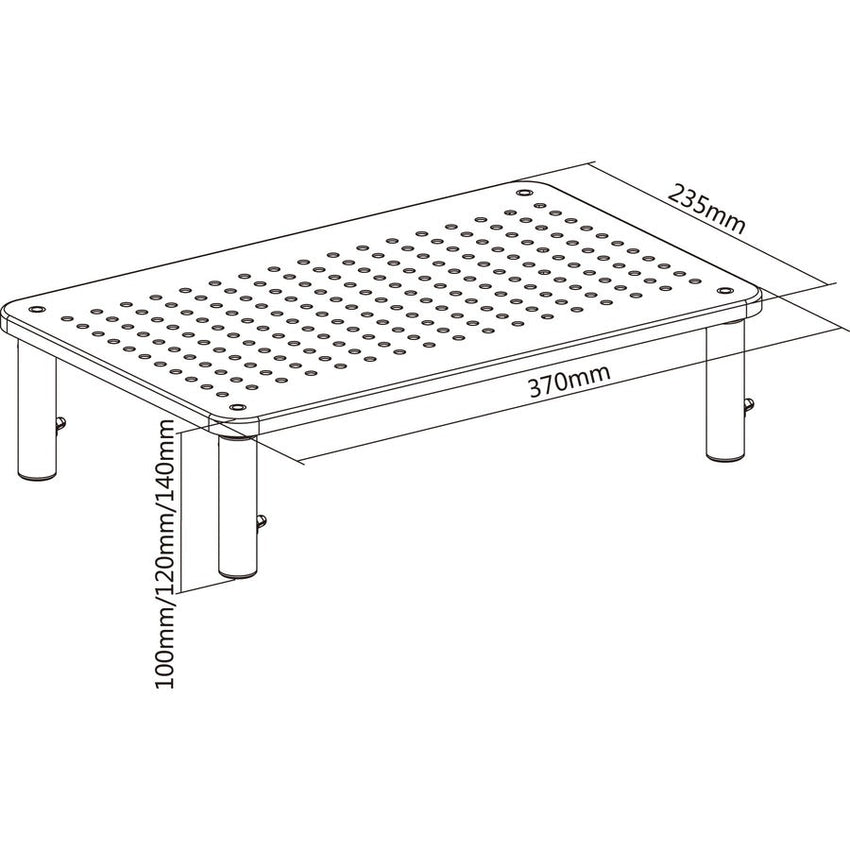 Lorell Height - Adjustable Device Stand 5.5"H x 9.25"W x 14.5"D Black (LLR - LLR18329) - SchoolOutlet