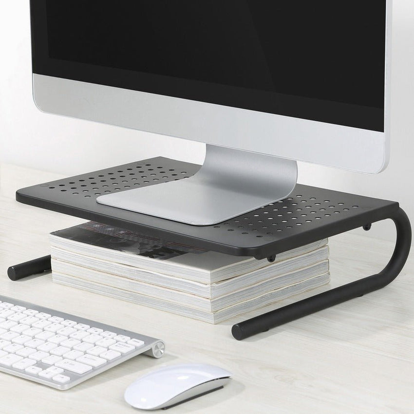 Lorell Monitor/Laptop Stand 5.5"H x 14.5"D Black (LLR - LLR18330) - SchoolOutlet