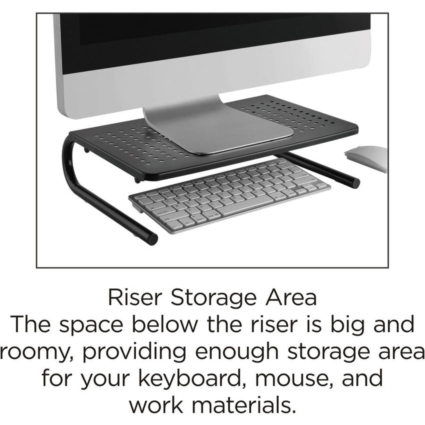 Lorell Monitor/Laptop Stand 5.5"H x 14.5"D Black (LLR - LLR18330) - SchoolOutlet