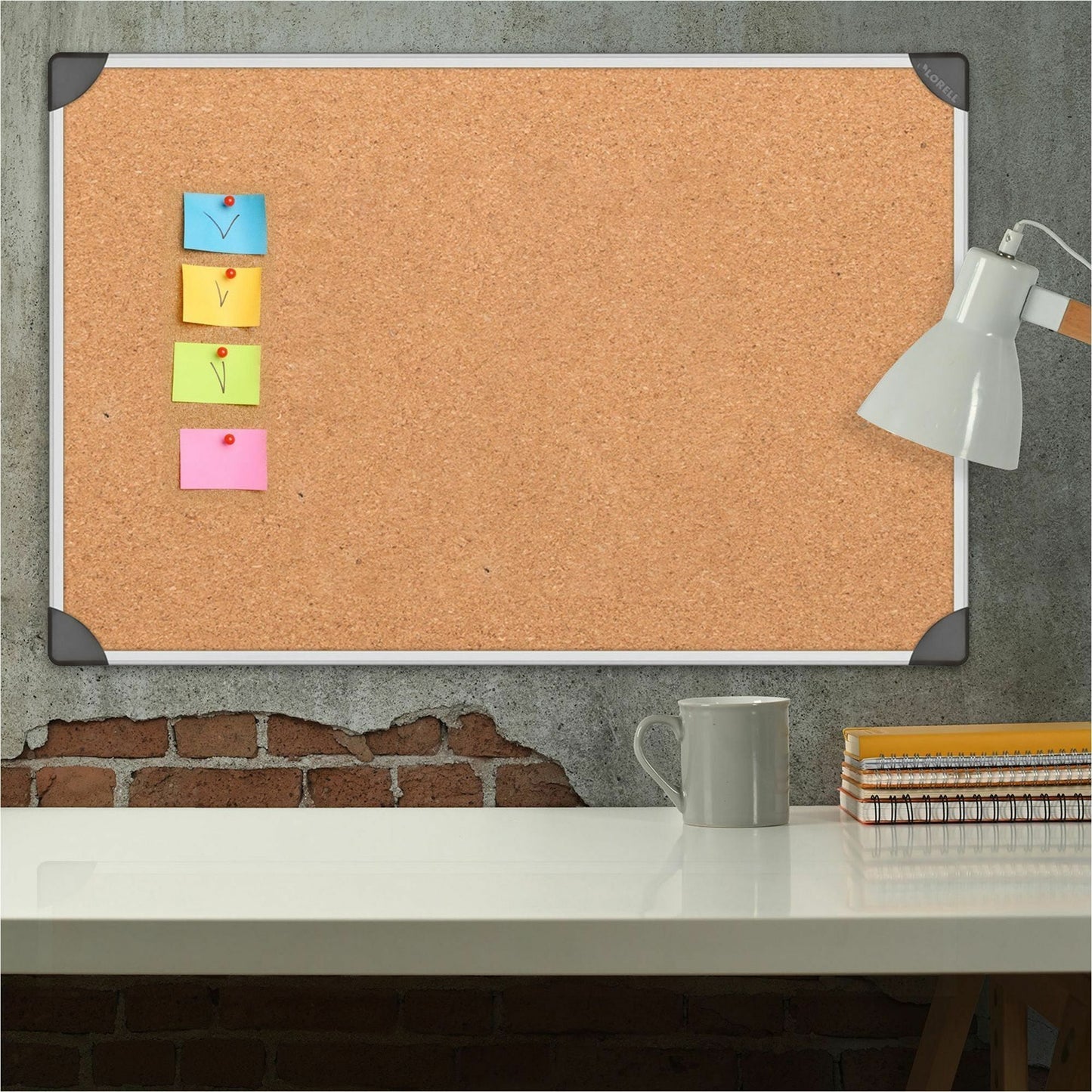 Lorell Master - Level Architectural Aluminum Frame Resilient Corkboard 36"W x 24"H (LLR - LLR19191) - SchoolOutlet