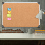 Lorell Master - Level Architectural Aluminum Frame Resilient Corkboard 36