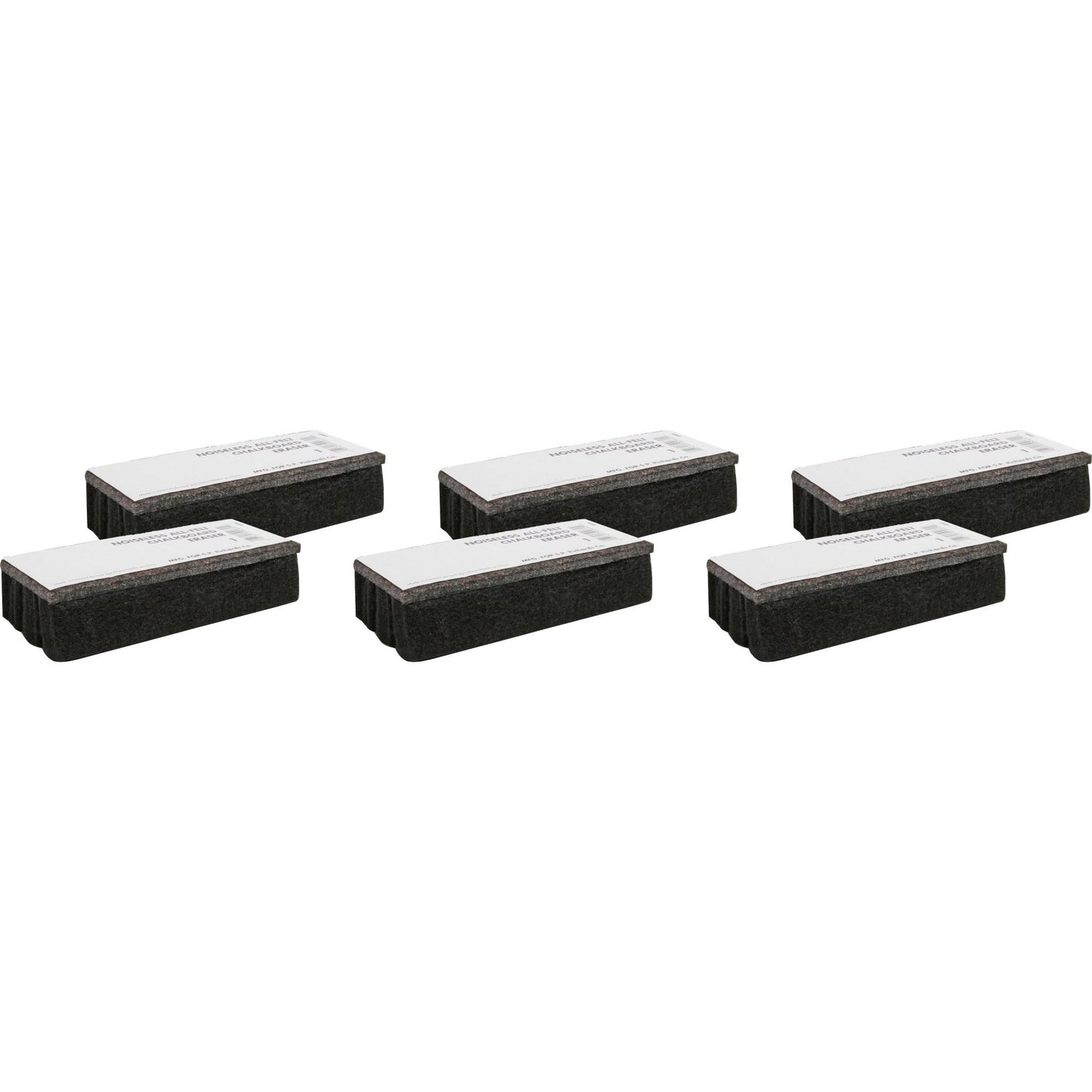 Lorell Chalkboard Erasers Felt Noiseless Dustless Set of 6 (LLR - LLR1BD) - SchoolOutlet