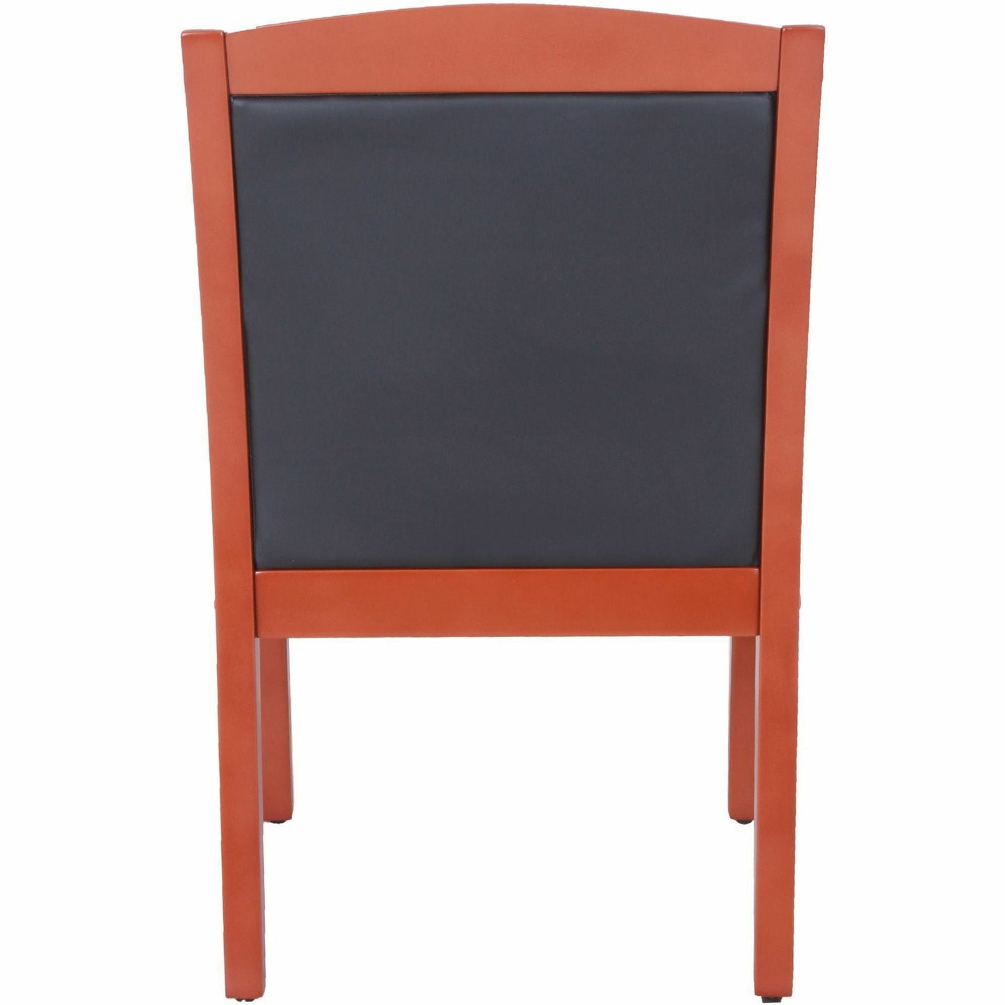 Lorell Sloping Arms Wood Frame Guest Chair Cherry Wood with Black Bonded Leather Upholstery (LLR - LLR2001X) - SchoolOutlet