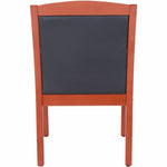 Lorell Sloping Arms Wood Frame Guest Chair Cherry Wood with Black Bonded Leather Upholstery (LLR - LLR2001X) - SchoolOutlet