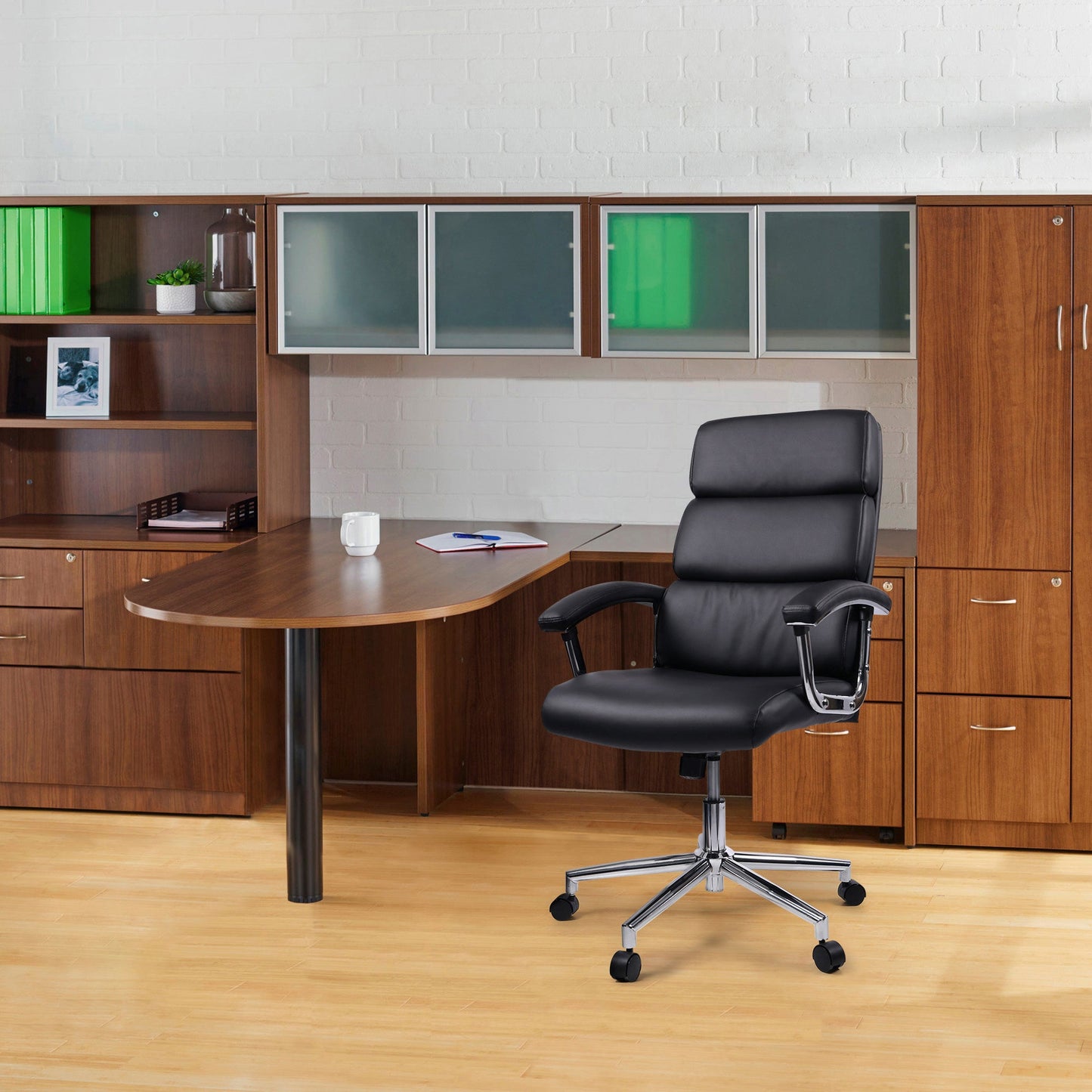 Lorell High - Back Executive Office Chair with Bonded Leather Upholstery and Tilt Lock 18.5" - 22.5 "H (LLR - LLR20018) - SchoolOutlet