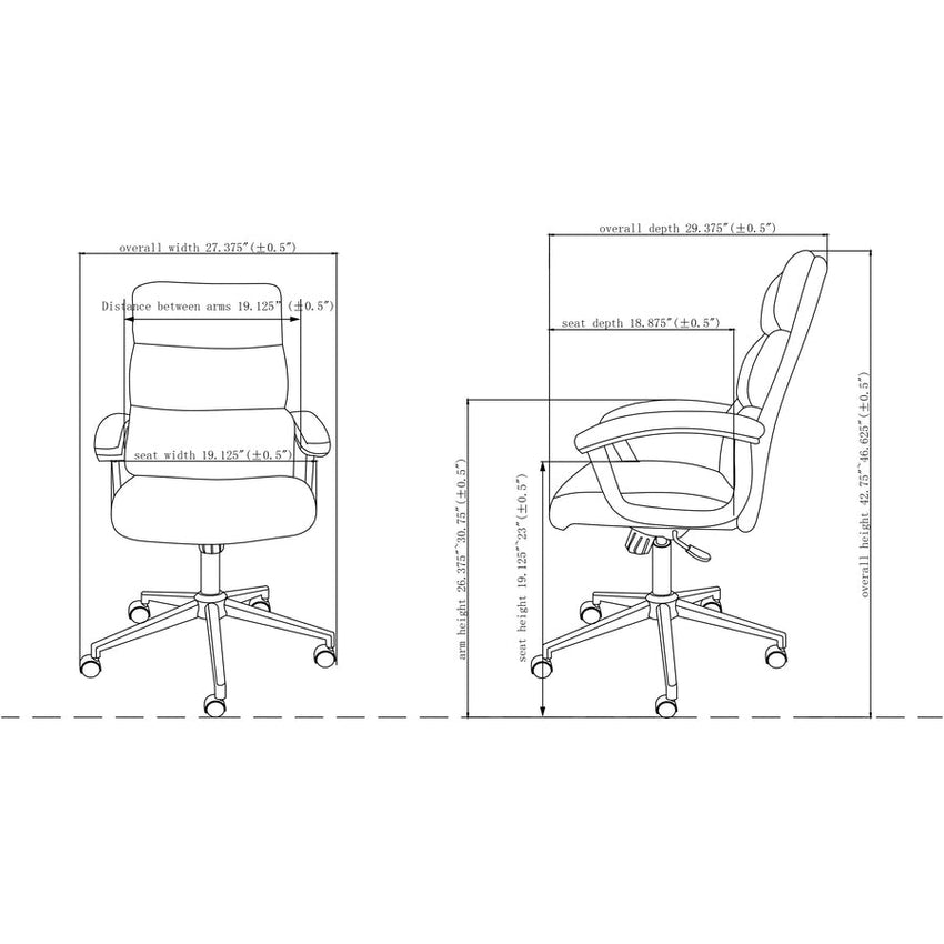 Lorell High - Back Executive Office Chair with Bonded Leather Upholstery and Tilt Lock 18.5" - 22.5 "H (LLR - LLR20018) - SchoolOutlet