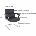 Lorell Padded Arm Guest Chair with Bonded Leather Upholstery and Steel Sled Base 18.13 