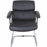 Lorell Padded Arm Guest Chair with Bonded Leather Upholstery and Steel Sled Base 18.13 