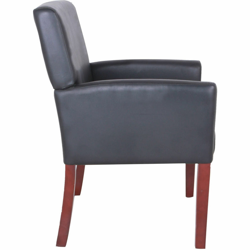 Lorell Full - Sided Upholstered Arms Guest Chair with Mahogany Wood Frame 19.63"H (LLR - LLR20027) - SchoolOutlet