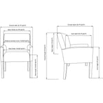 Lorell Full - Sided Upholstered Arms Guest Chair with Mahogany Wood Frame 19.63
