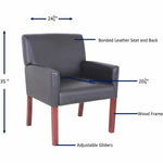 Lorell Full - Sided Upholstered Arms Guest Chair with Mahogany Wood Frame 19.63