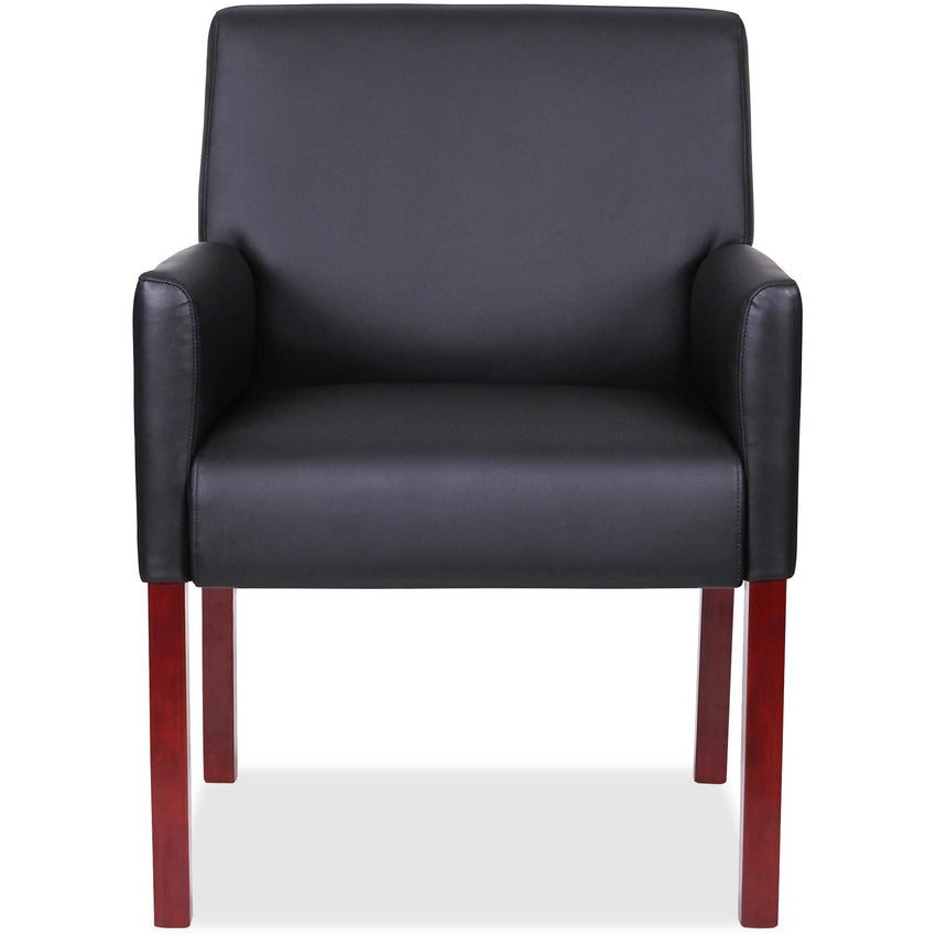 Lorell Full - Sided Upholstered Arms Guest Chair with Mahogany Wood Frame 19.63"H (LLR - LLR20027) - SchoolOutlet