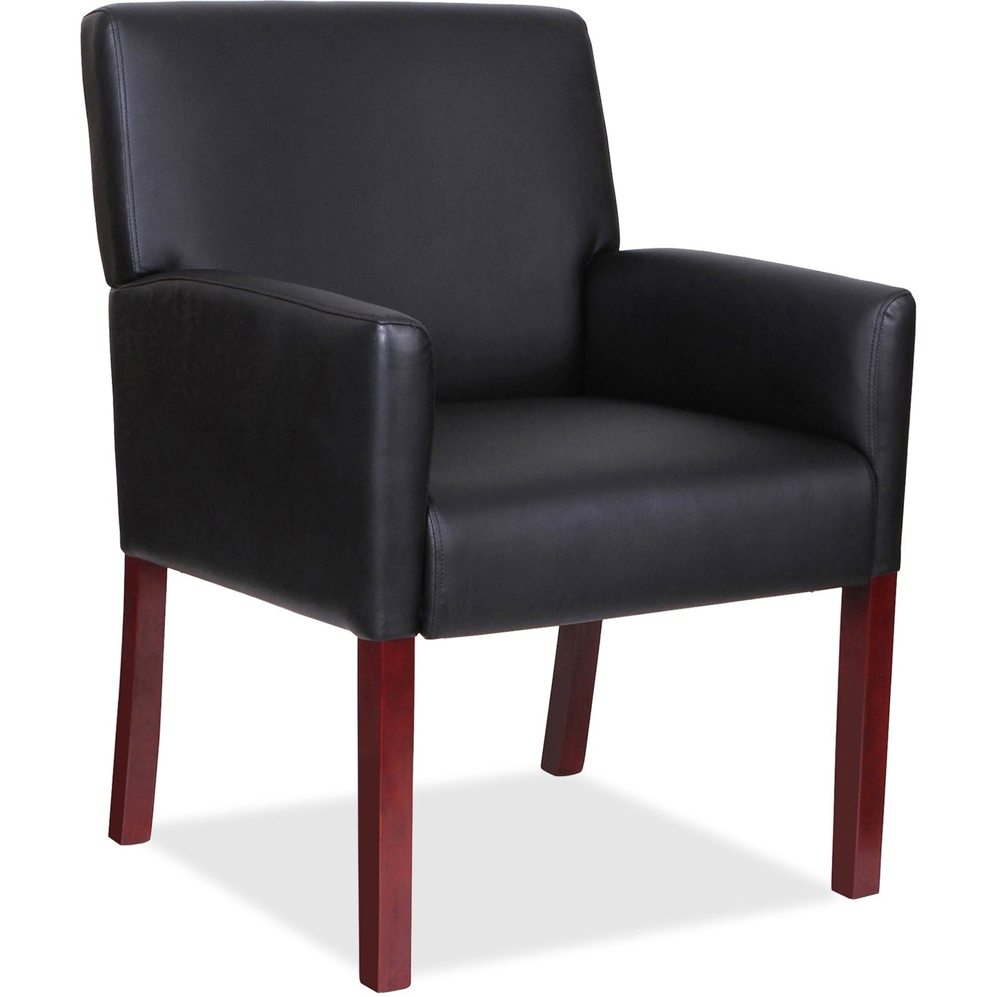 Lorell Full - Sided Upholstered Arms Guest Chair with Mahogany Wood Frame 19.63"H (LLR - LLR20027) - SchoolOutlet