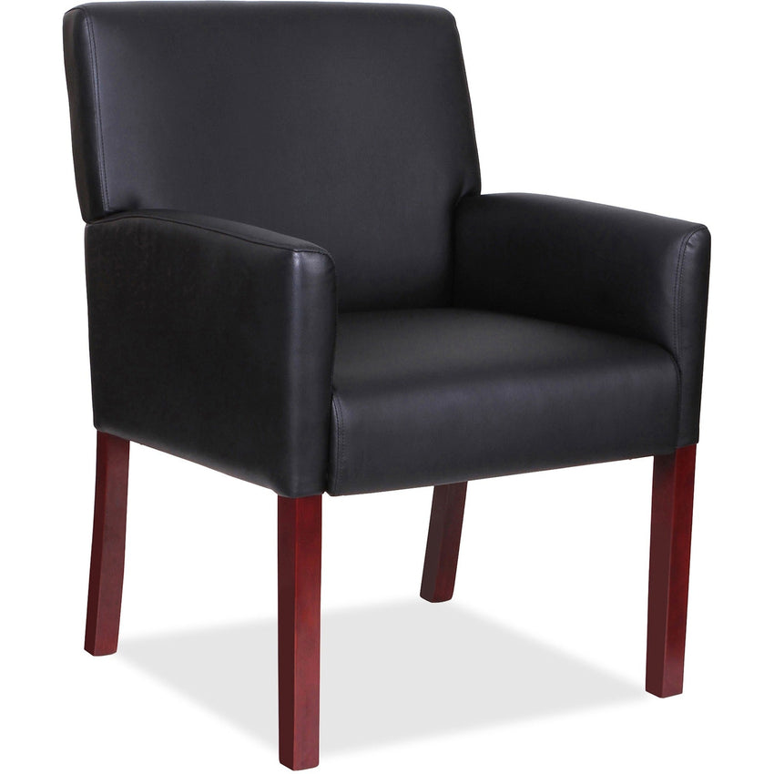 Lorell Full - Sided Upholstered Arms Guest Chair with Mahogany Wood Frame 19.63"H (LLR - LLR20027) - SchoolOutlet