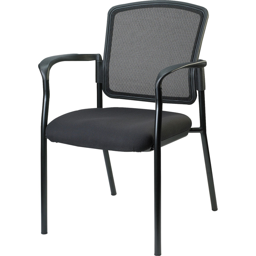 Lorell Mesh Back Stackable Guest Chair with Cushioned Seat and Black Steel Frame (LLR - LLR23100X) - SchoolOutlet