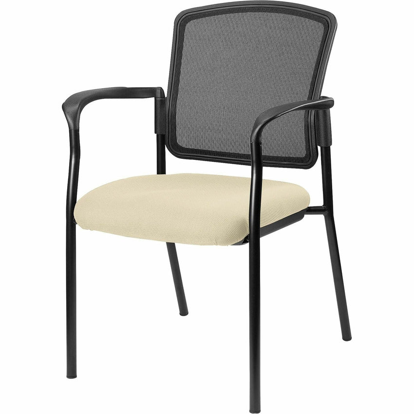 Lorell Mesh Back Stackable Guest Chair with Cushioned Seat and Black Steel Frame (LLR - LLR23100X) - SchoolOutlet