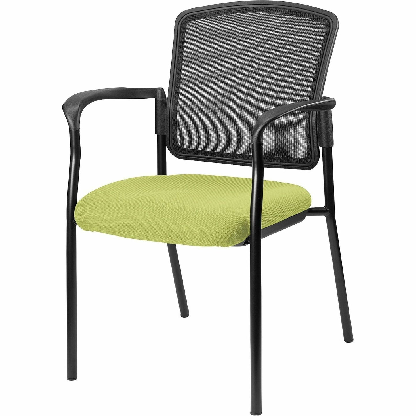 Lorell Mesh Back Stackable Guest Chair with Cushioned Seat and Black Steel Frame (LLR - LLR23100X) - SchoolOutlet