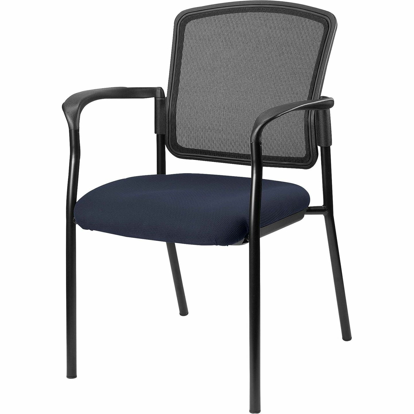 Lorell Mesh Back Stackable Guest Chair with Cushioned Seat and Black Steel Frame (LLR - LLR23100X) - SchoolOutlet