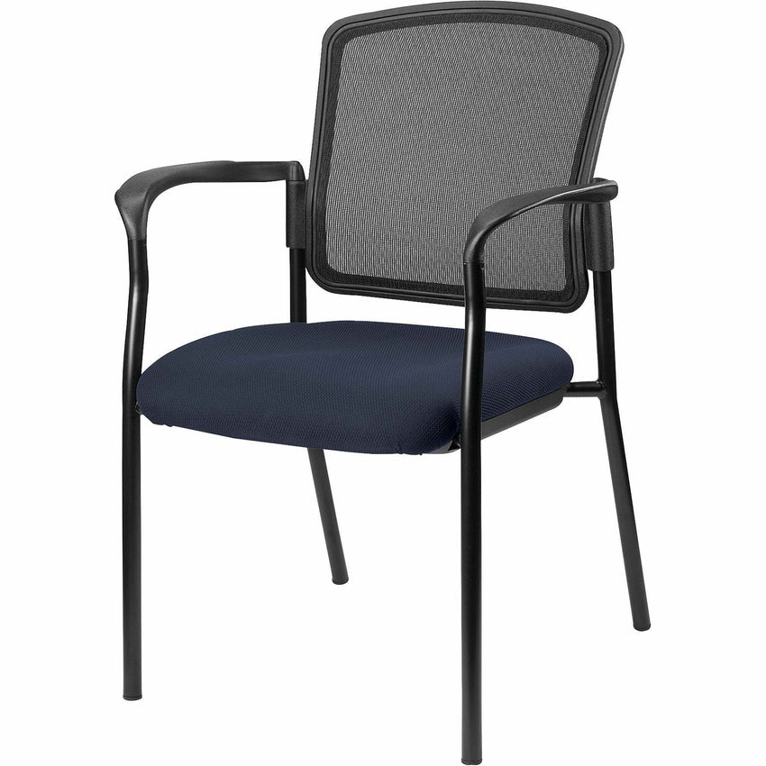 Lorell Mesh Back Stackable Guest Chair with Cushioned Seat and Black Steel Frame (LLR - LLR23100X) - SchoolOutlet