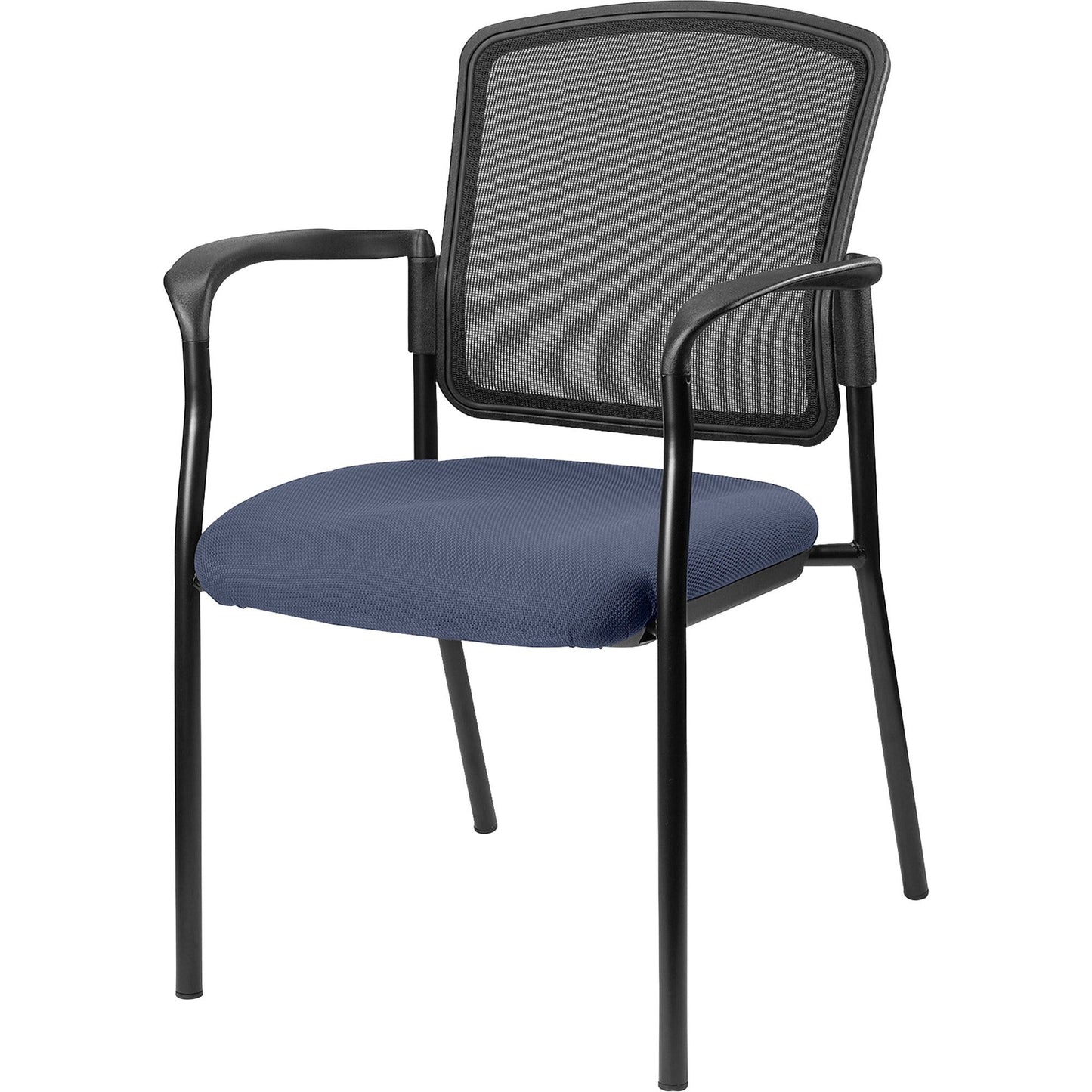 Lorell Mesh Back Stackable Guest Chair with Cushioned Seat and Black Steel Frame (LLR - LLR23100X) - SchoolOutlet