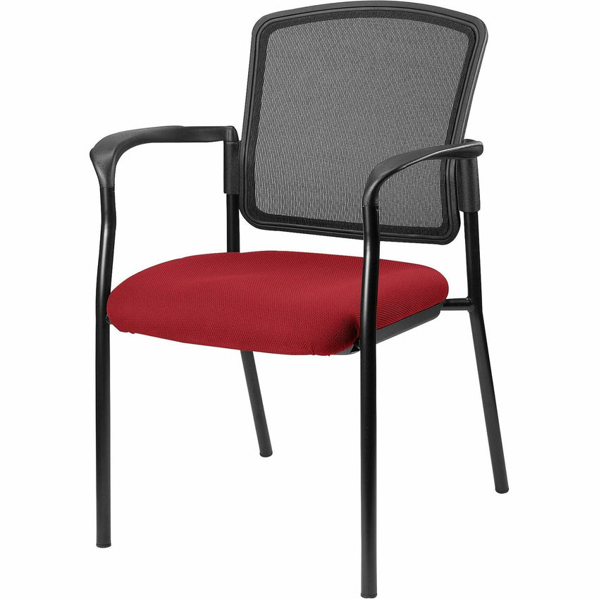 Lorell Mesh Back Stackable Guest Chair with Cushioned Seat and Black Steel Frame (LLR - LLR23100X) - SchoolOutlet