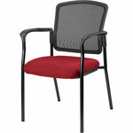 Lorell Mesh Back Stackable Guest Chair with Cushioned Seat and Black Steel Frame (LLR - LLR23100X) - SchoolOutlet