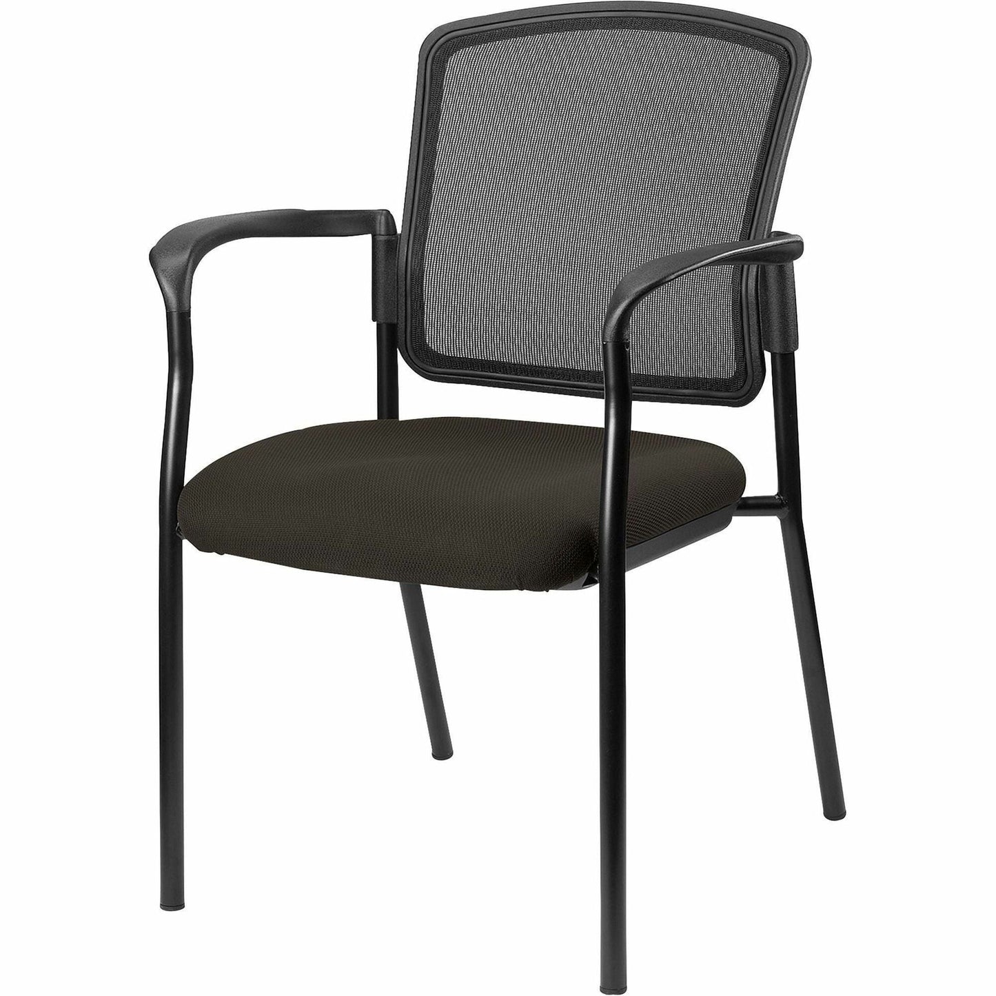 Lorell Mesh Back Stackable Guest Chair with Cushioned Seat and Black Steel Frame (LLR - LLR23100X) - SchoolOutlet