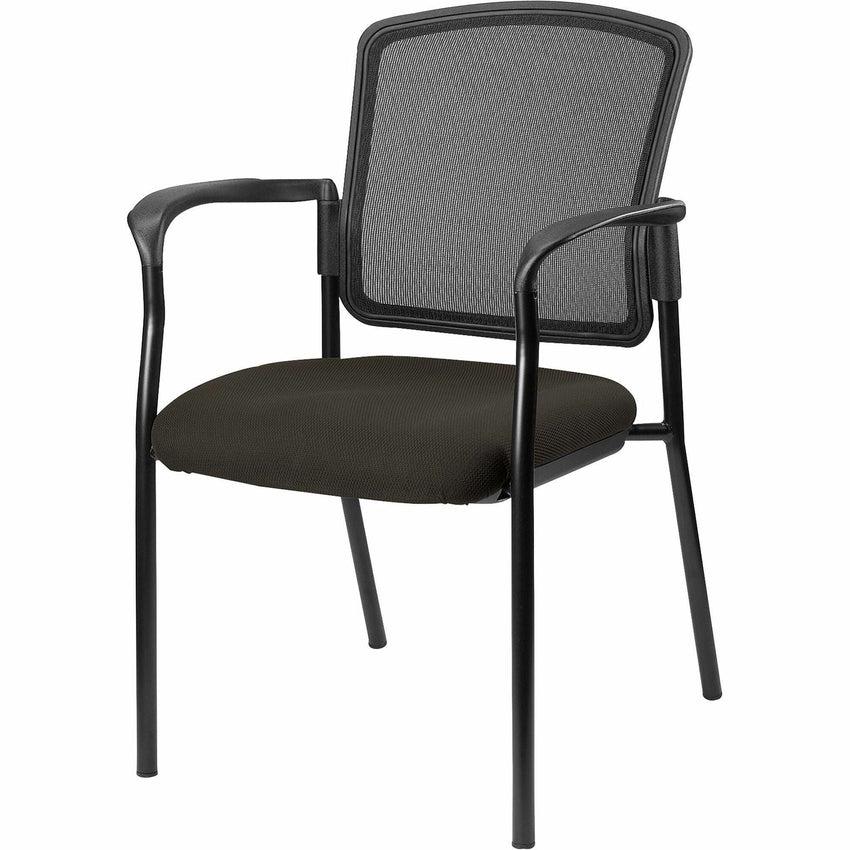 Lorell Mesh Back Stackable Guest Chair with Cushioned Seat and Black Steel Frame (LLR - LLR23100X) - SchoolOutlet