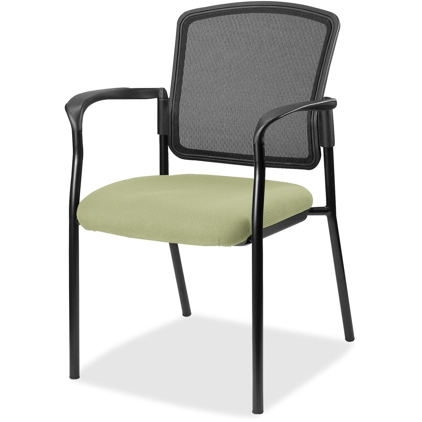 Lorell Mesh Back Stackable Guest Chair with Cushioned Seat and Black Steel Frame (LLR - LLR23100X) - SchoolOutlet