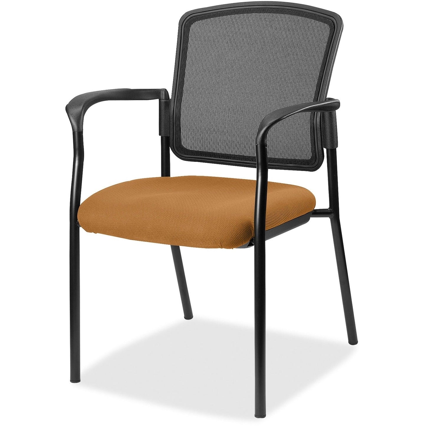 Lorell Mesh Back Stackable Guest Chair with Cushioned Seat and Black Steel Frame (LLR - LLR23100X) - SchoolOutlet