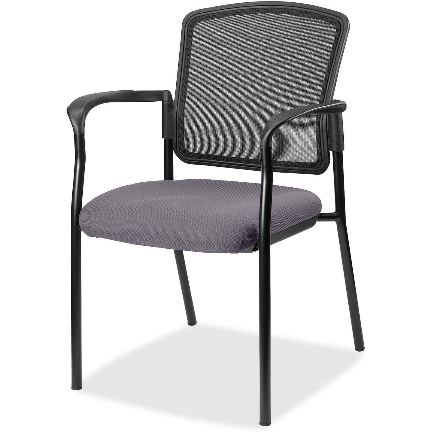 Lorell Mesh Back Stackable Guest Chair with Cushioned Seat and Black Steel Frame (LLR - LLR23100X) - SchoolOutlet