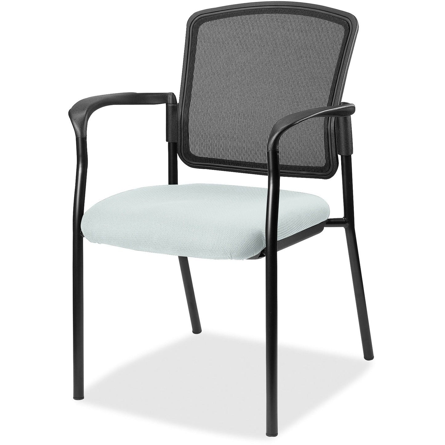 Lorell Mesh Back Stackable Guest Chair with Cushioned Seat and Black Steel Frame (LLR - LLR23100X) - SchoolOutlet