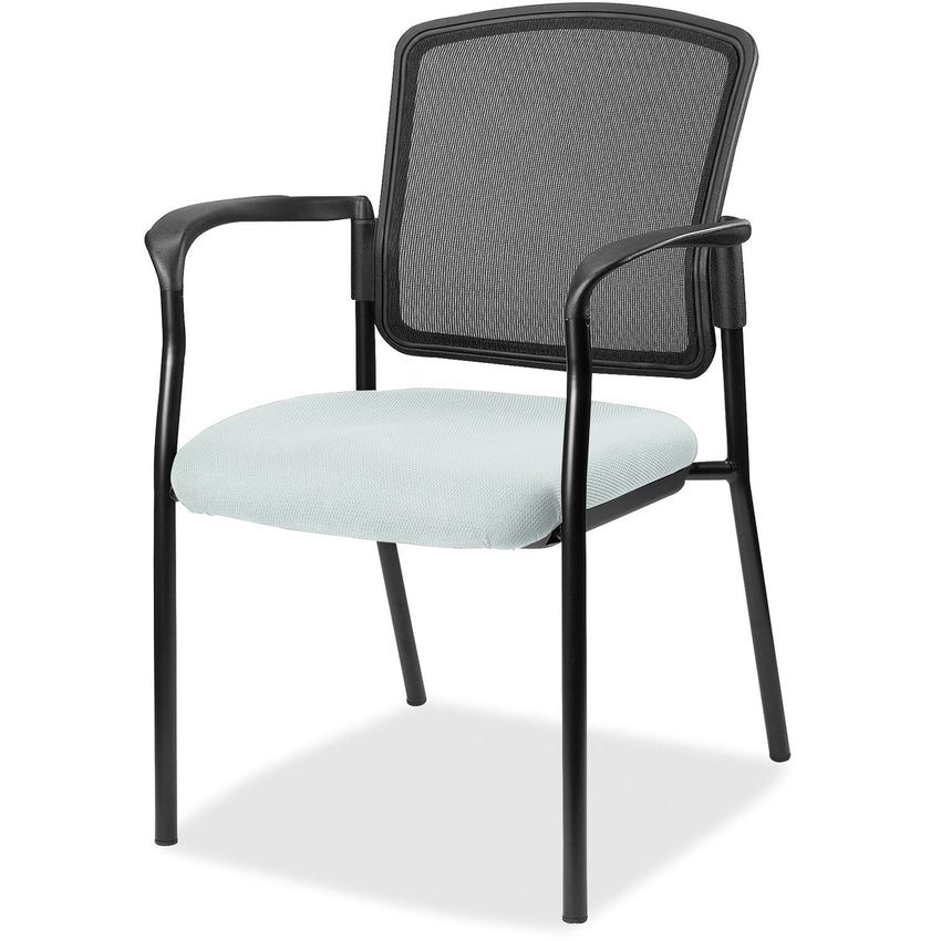 Lorell Mesh Back Stackable Guest Chair with Cushioned Seat and Black Steel Frame (LLR - LLR23100X) - SchoolOutlet