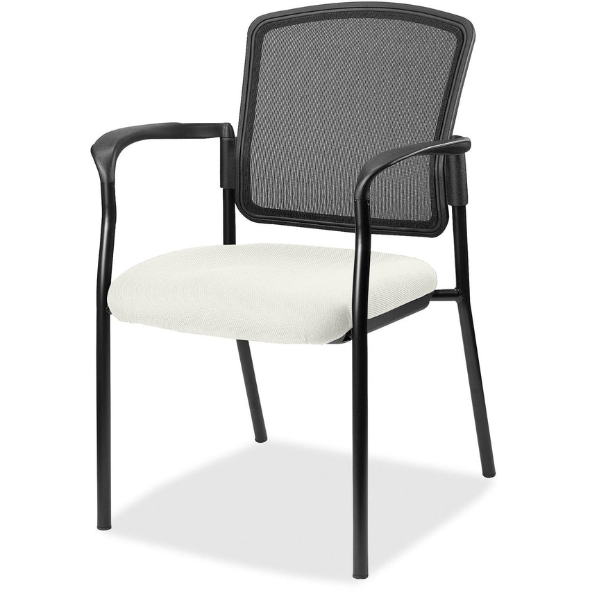 Lorell Mesh Back Stackable Guest Chair with Cushioned Seat and Black Steel Frame (LLR - LLR23100X) - SchoolOutlet