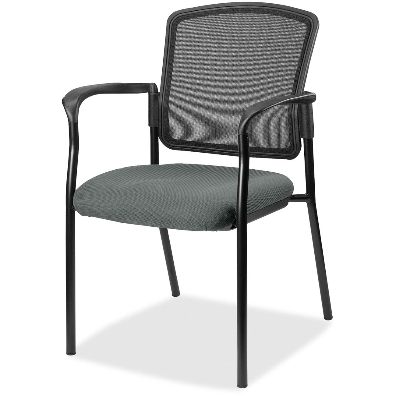 Lorell Mesh Back Stackable Guest Chair with Cushioned Seat and Black Steel Frame (LLR - LLR23100X) - SchoolOutlet