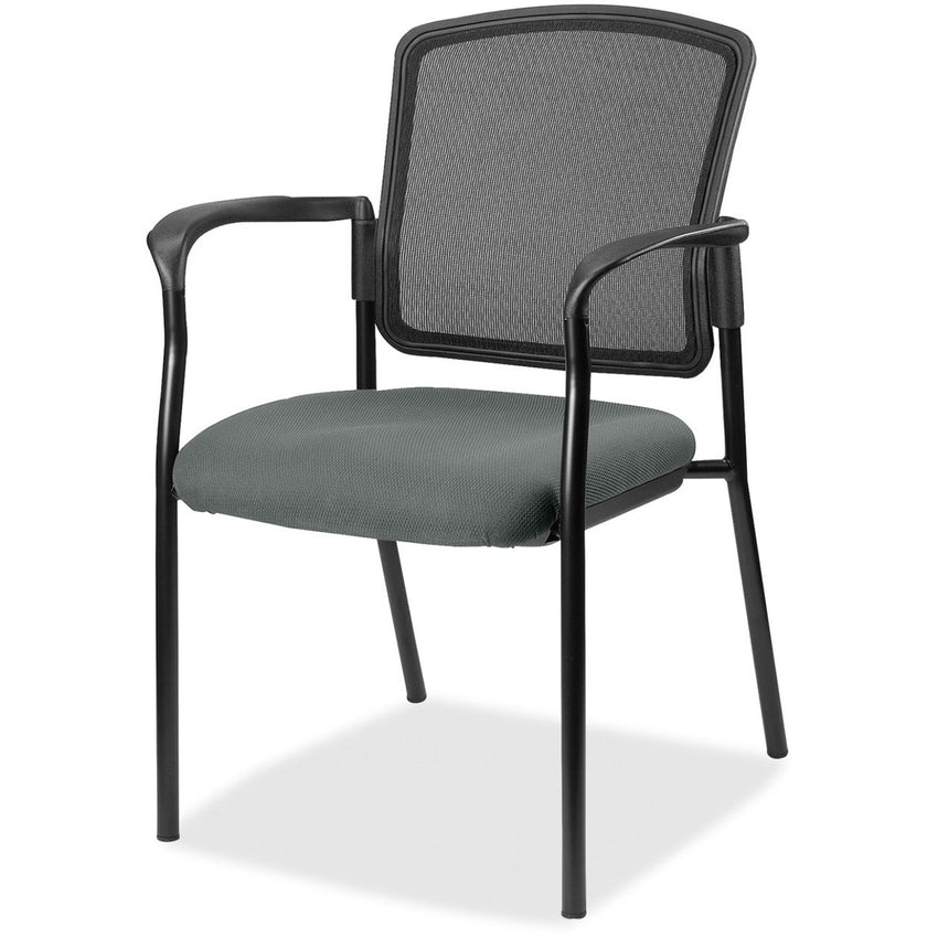 Lorell Mesh Back Stackable Guest Chair with Cushioned Seat and Black Steel Frame (LLR - LLR23100X) - SchoolOutlet