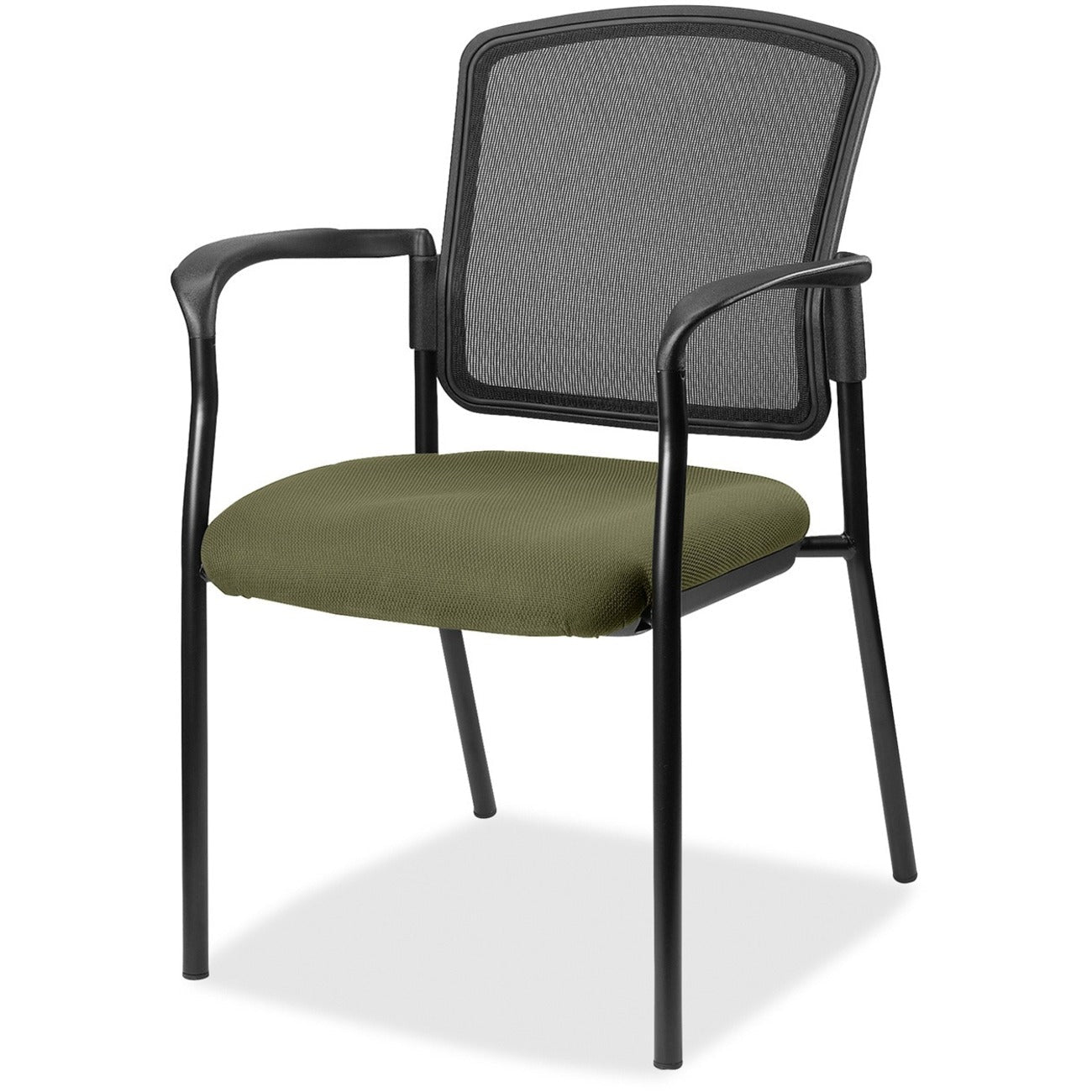 Lorell Mesh Back Stackable Guest Chair with Cushioned Seat and Black Steel Frame (LLR - LLR23100X) - SchoolOutlet