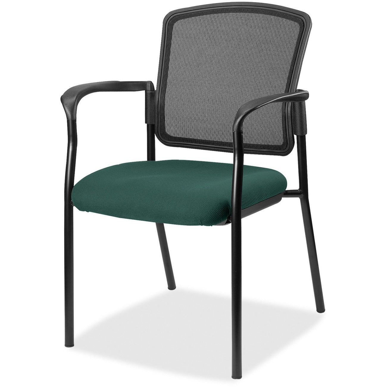 Lorell Mesh Back Stackable Guest Chair with Cushioned Seat and Black Steel Frame (LLR - LLR23100X) - SchoolOutlet