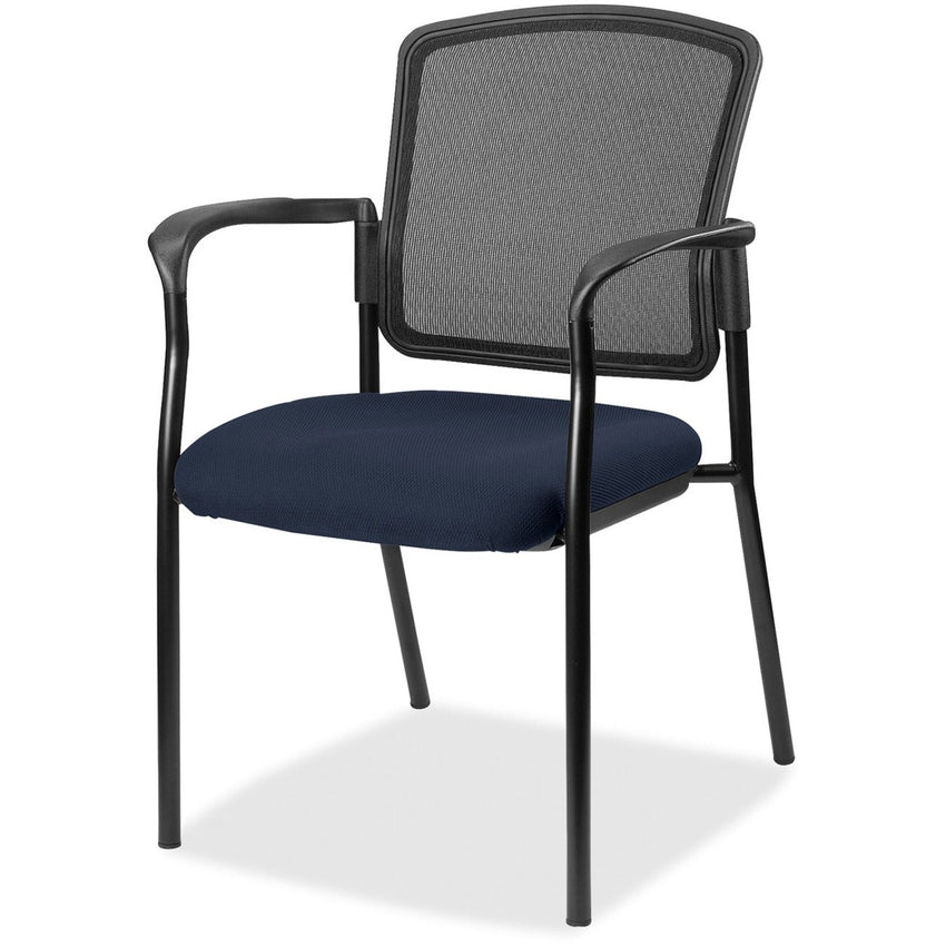 Lorell Mesh Back Stackable Guest Chair with Cushioned Seat and Black Steel Frame (LLR - LLR23100X) - SchoolOutlet
