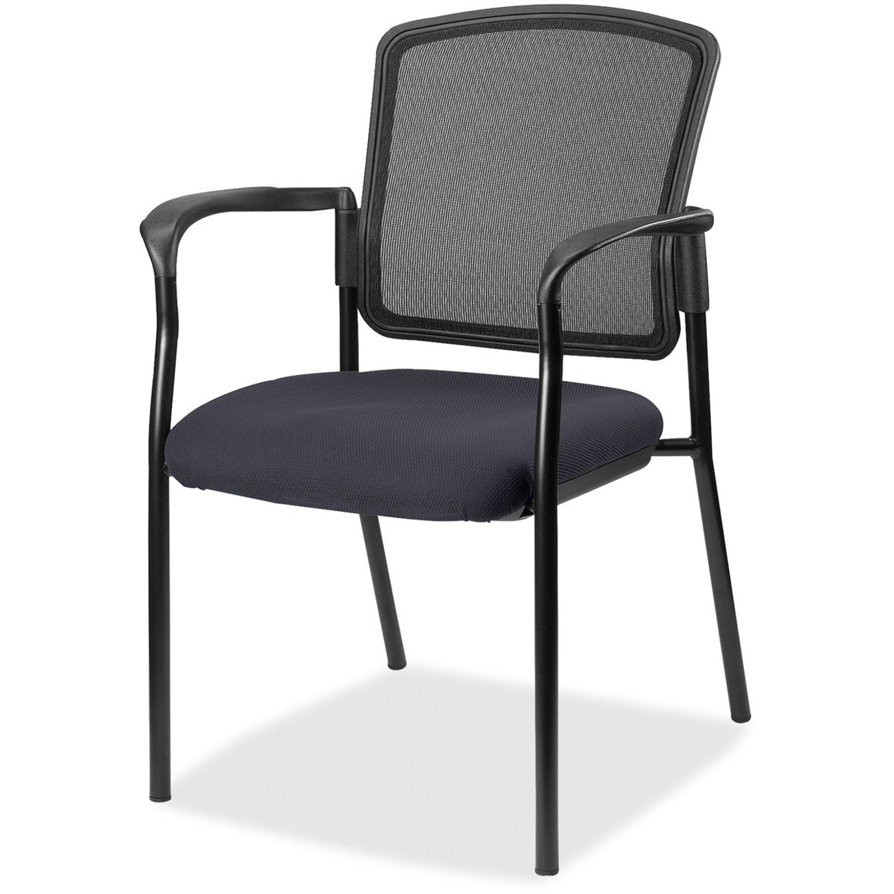 Lorell Mesh Back Stackable Guest Chair with Cushioned Seat and Black Steel Frame (LLR - LLR23100X) - SchoolOutlet