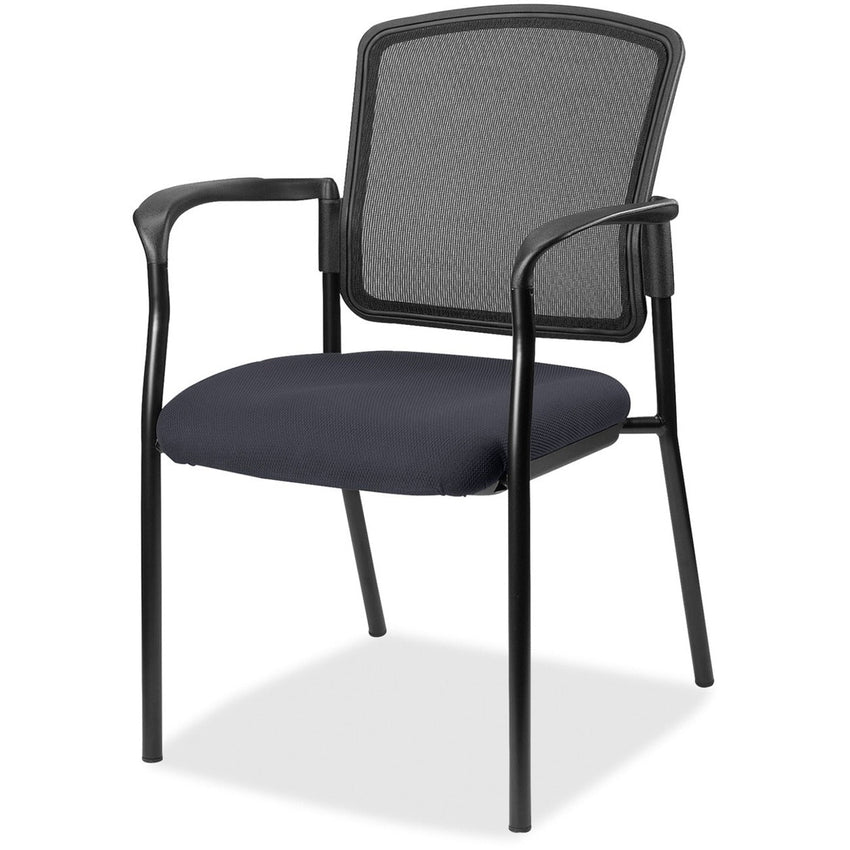 Lorell Mesh Back Stackable Guest Chair with Cushioned Seat and Black Steel Frame (LLR - LLR23100X) - SchoolOutlet