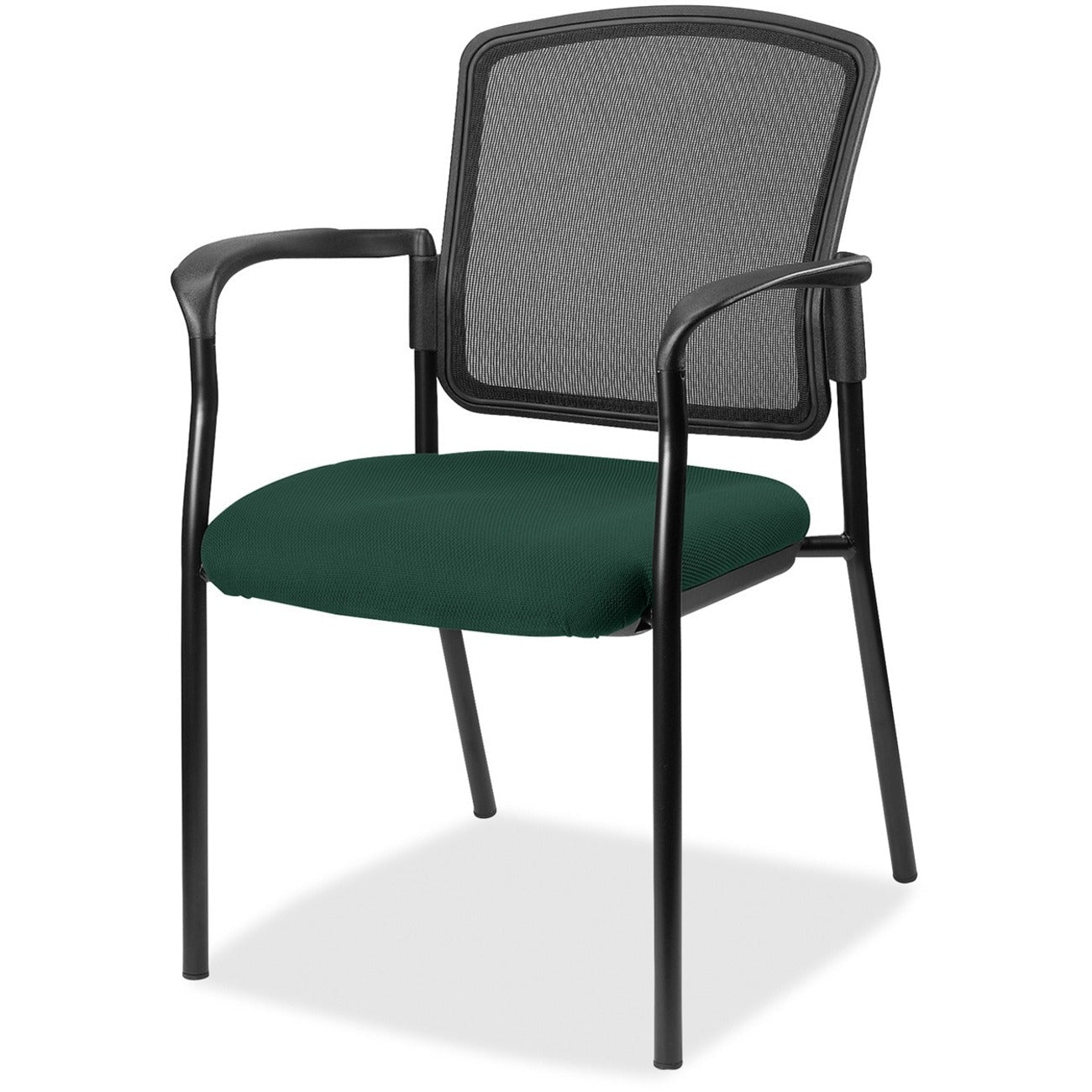 Lorell Mesh Back Stackable Guest Chair with Cushioned Seat and Black Steel Frame (LLR - LLR23100X) - SchoolOutlet