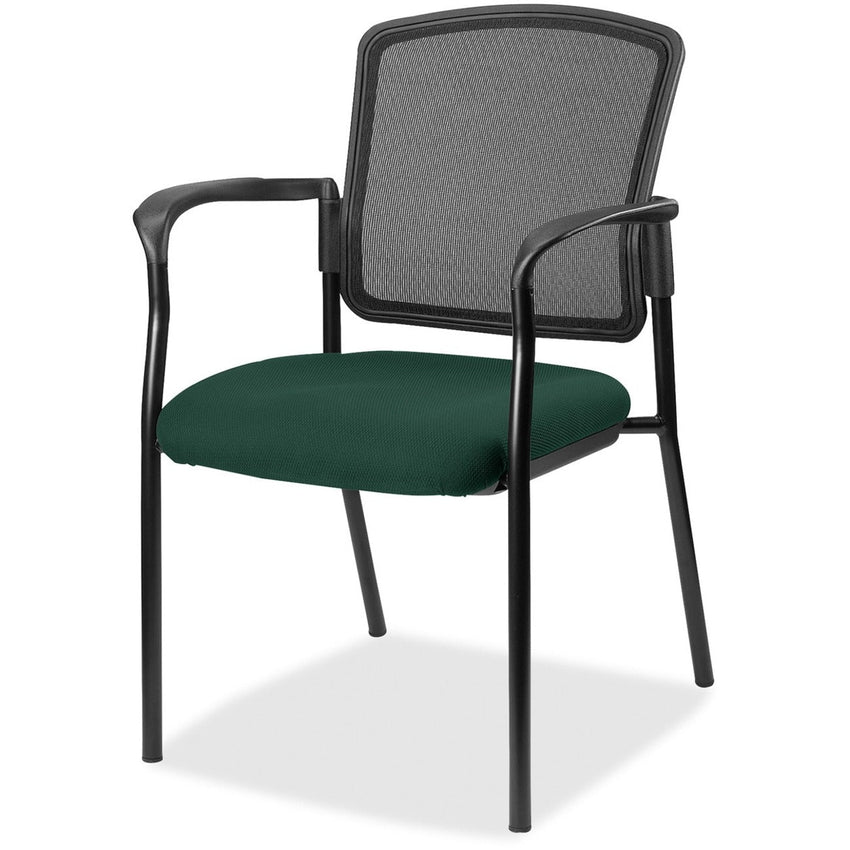 Lorell Mesh Back Stackable Guest Chair with Cushioned Seat and Black Steel Frame (LLR - LLR23100X) - SchoolOutlet