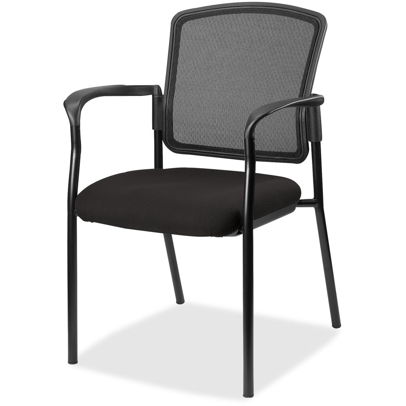 Lorell Mesh Back Stackable Guest Chair with Cushioned Seat and Black Steel Frame (LLR - LLR23100X) - SchoolOutlet