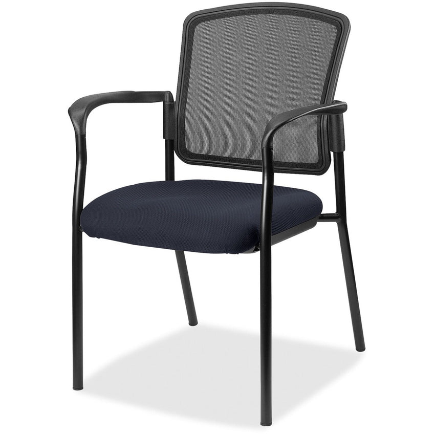 Lorell Mesh Back Stackable Guest Chair with Cushioned Seat and Black Steel Frame (LLR - LLR23100X) - SchoolOutlet